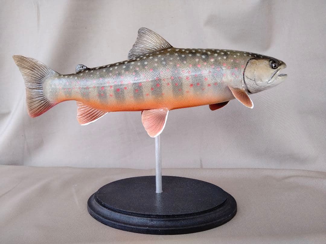 2ハンドメイド　27cmオショロコマ　イワナ　魚模型　フィギュア　ルアー釣り