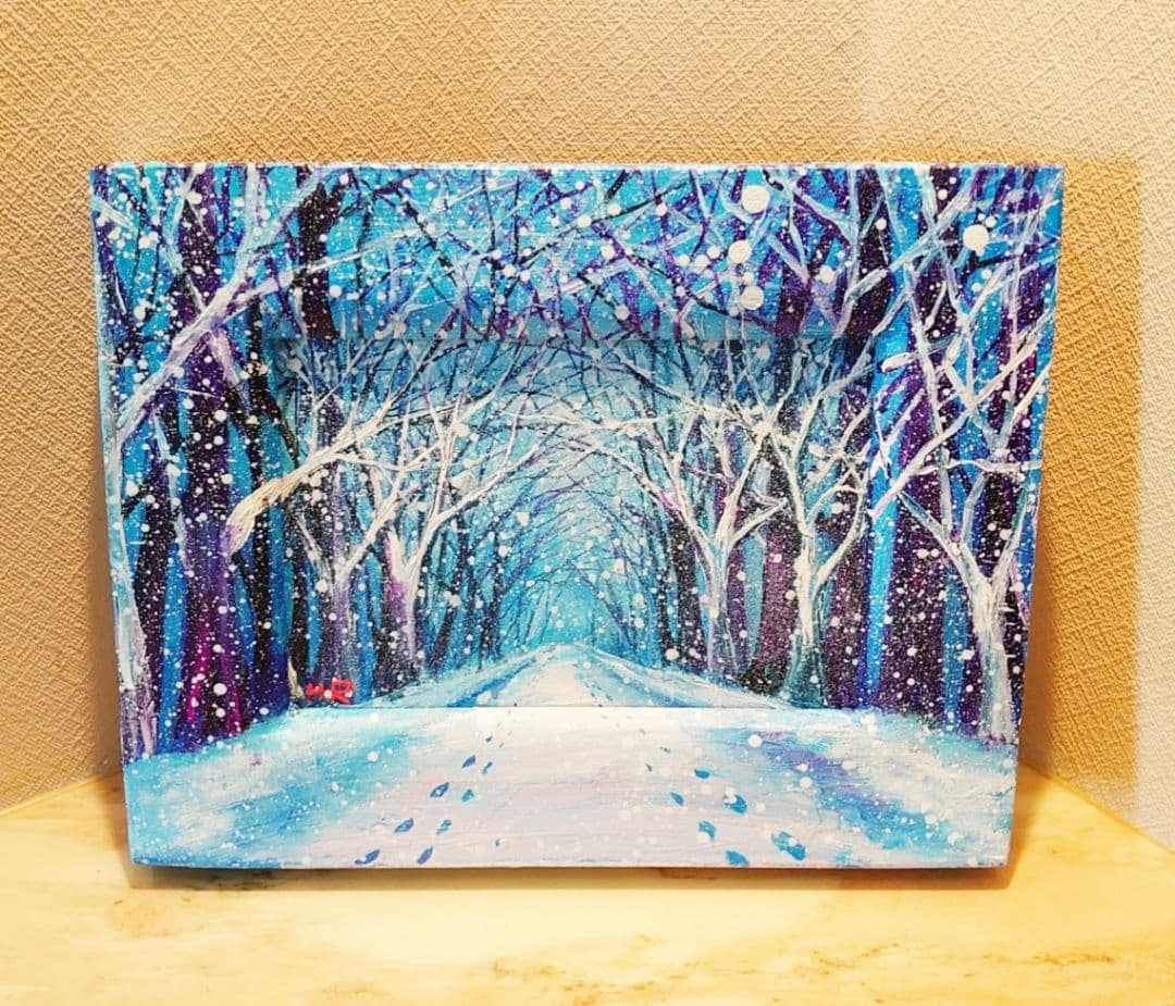 油絵 絵画 【雪の桜】