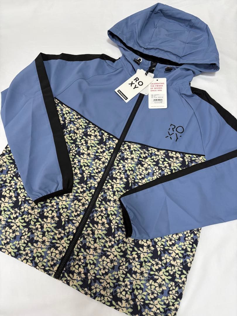 ROXY 新品 タグ付き ナイロン ジャケット ブルー 花柄 ブラック ロキシー