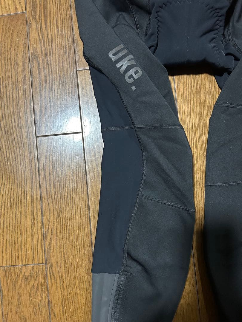 新品　UKE サイクルビブタイツ　レディース　M スエード　極寒対応