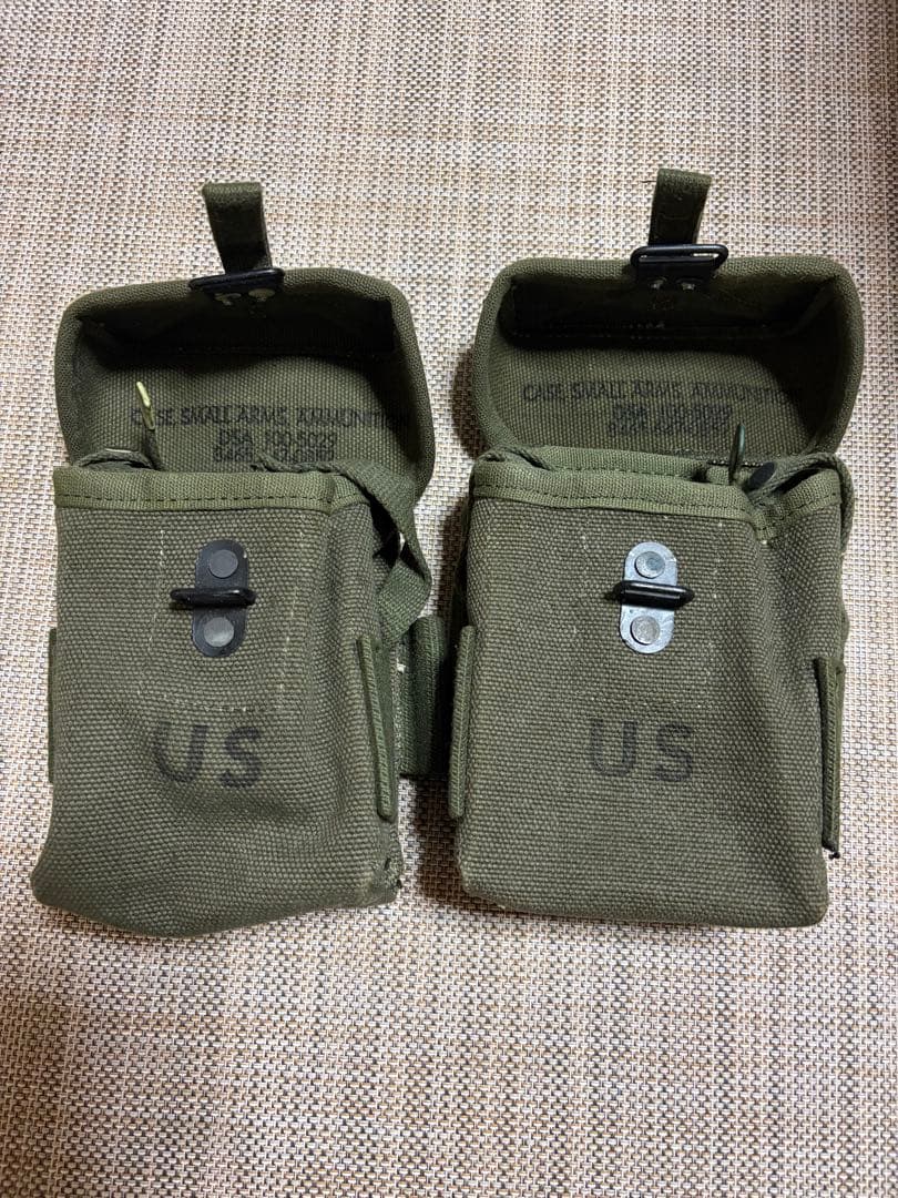 USマーキング付きオリーブドラブポーチ2個セット