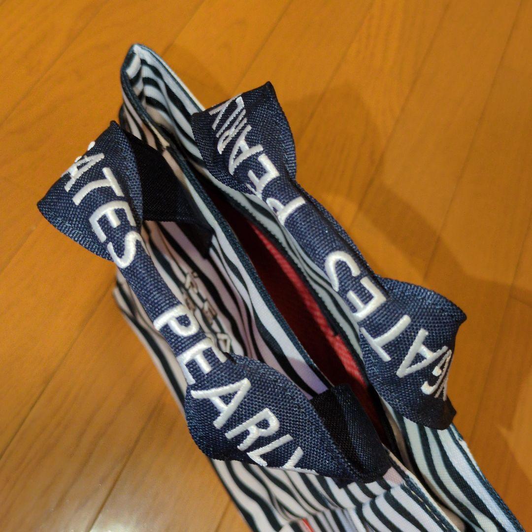 PEARLY GATES ストライプ　ラウンドトートバッグ