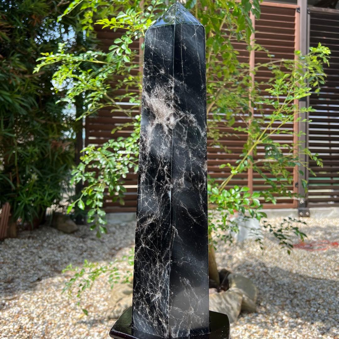 ✳️限定品✨漆黒の超極大ポイント✨超極上の逸品☆モリオン六角柱 天然石 原石 置物