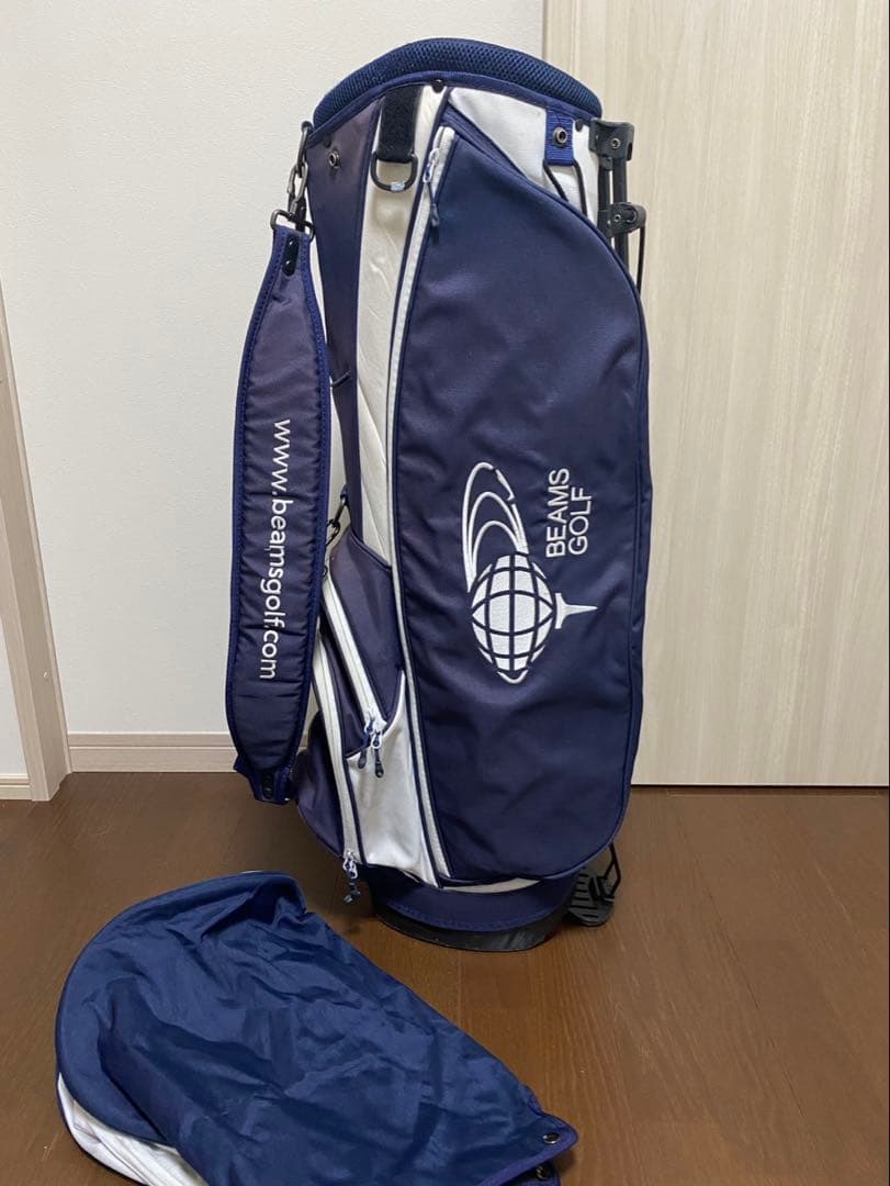 BEAMS GOLF スタンド付きキャディバッグ ネイビー