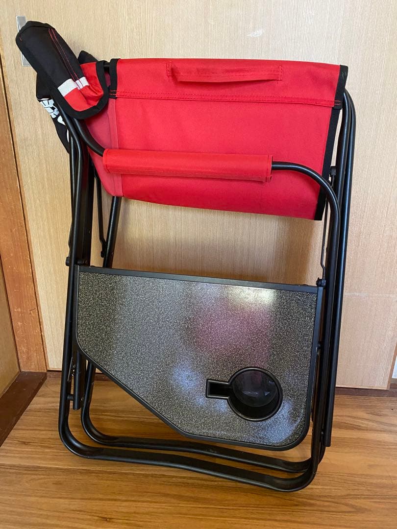 Coleman アウトドアチェア 2個セット　レッド　キャンプ　サイドテーブル付