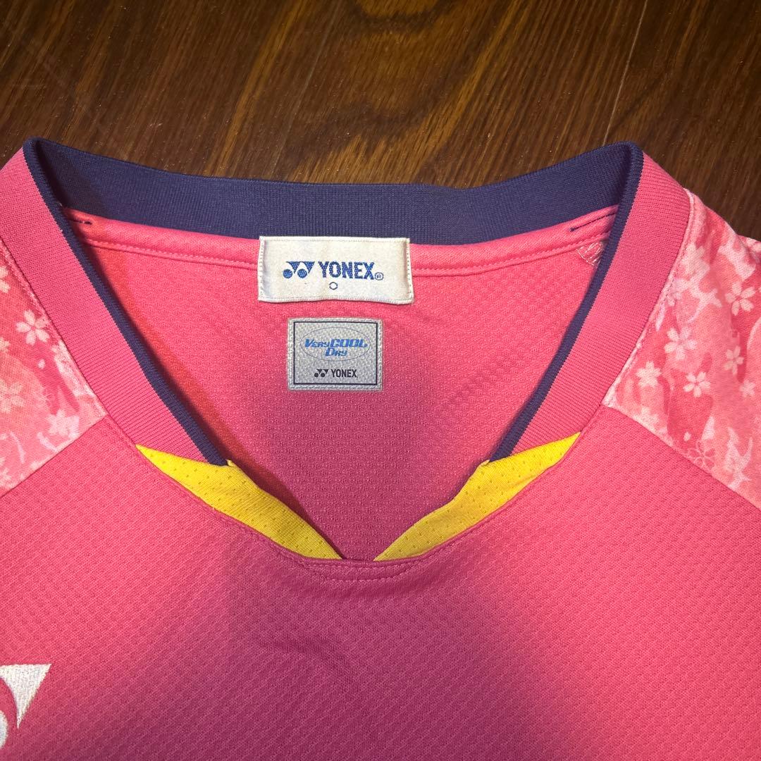 YONEX バドミントンシャツ XLサイズ ピンク/ネイビー　2020日本代表