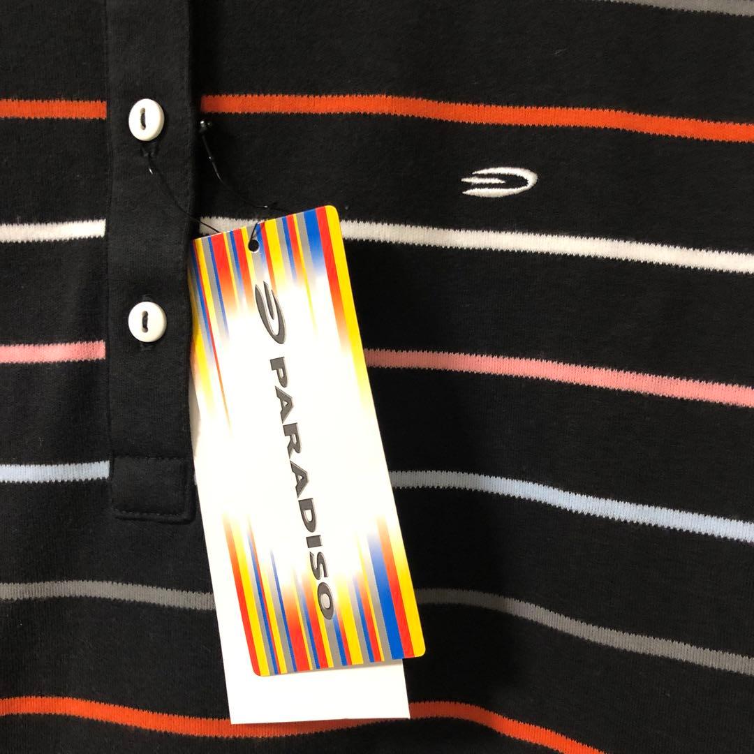 【新品】PARADISO GOLF 長袖ボーダーシャツ ブラック Fサイズ
