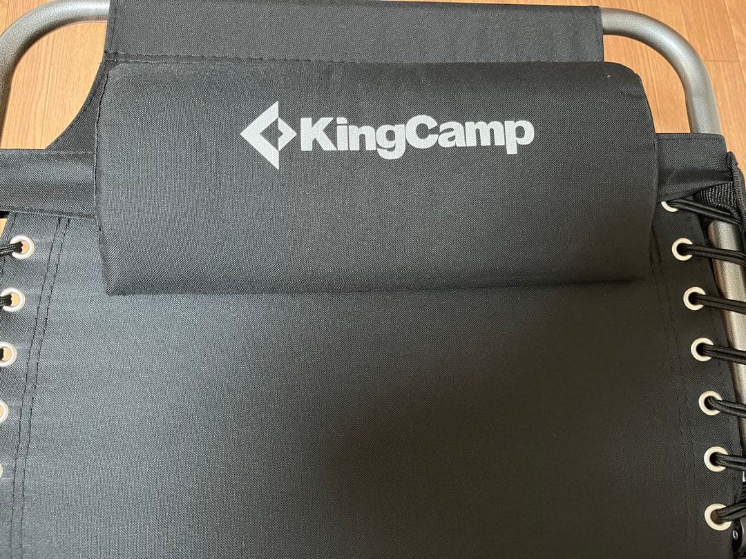 KingCamp コット 黒 ヘッドクッション付き