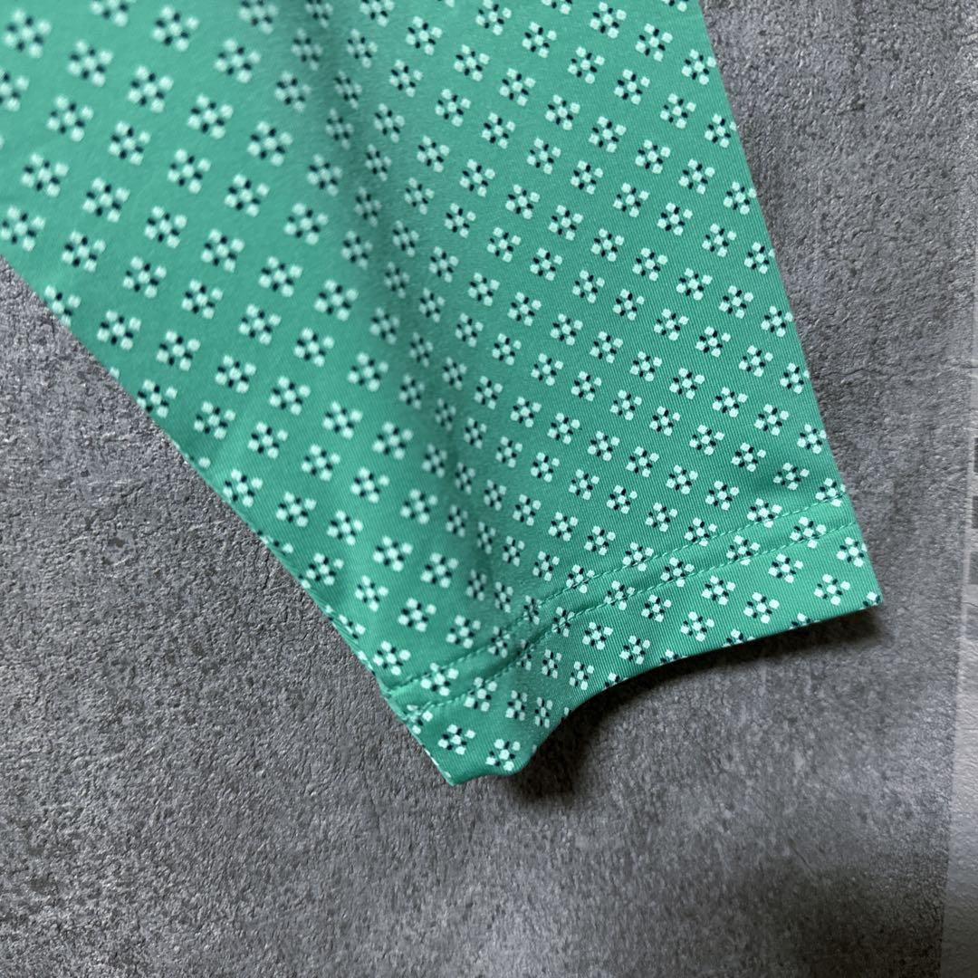 FootJoy フットジョイ 総柄 長袖 ポロシャツ ロゴ グリーン 2XL