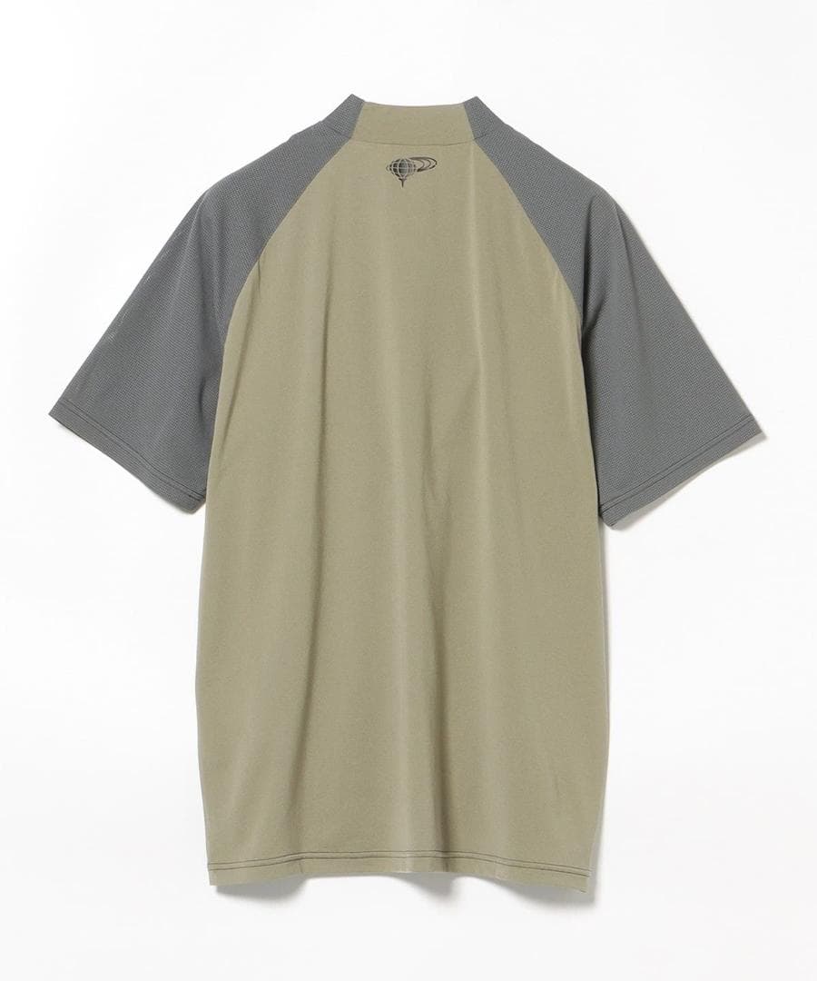 BEAMS GOLF ビームスゴルフラグラン切り替えモックネックシャツOLIVE